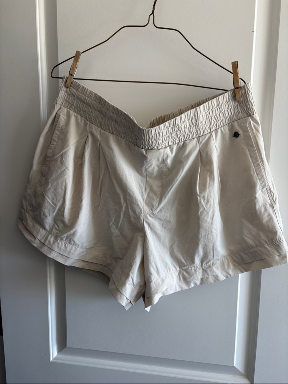 CAlia Light Beige Athletic Shorts with Elastic Waist
